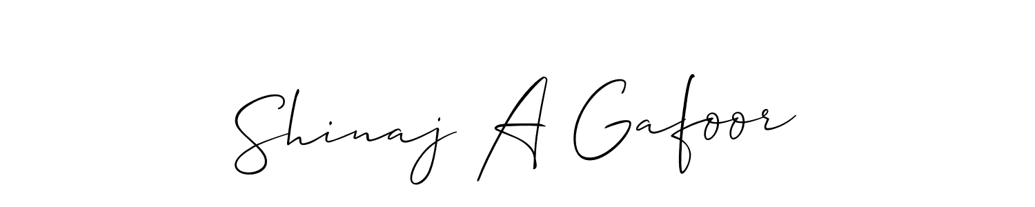 Make a beautiful signature design for name Shinaj A Gafoor. Use this online signature maker to create a handwritten signature for free. Shinaj A Gafoor signature style 2 images and pictures png