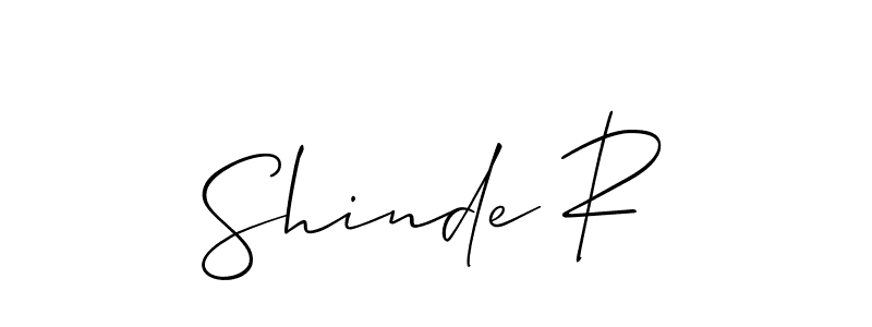 if you are searching for the best signature style for your name Shinde R. so please give up your signature search. here we have designed multiple signature styles  using Allison_Script. Shinde R signature style 2 images and pictures png