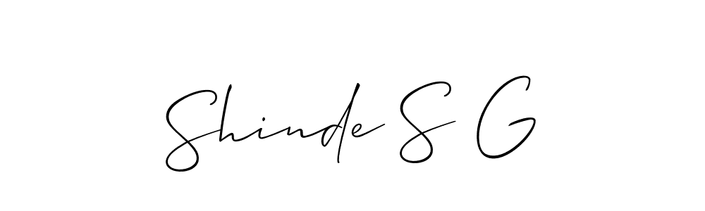 Create a beautiful signature design for name Shinde S G. With this signature (Allison_Script) fonts, you can make a handwritten signature for free. Shinde S G signature style 2 images and pictures png