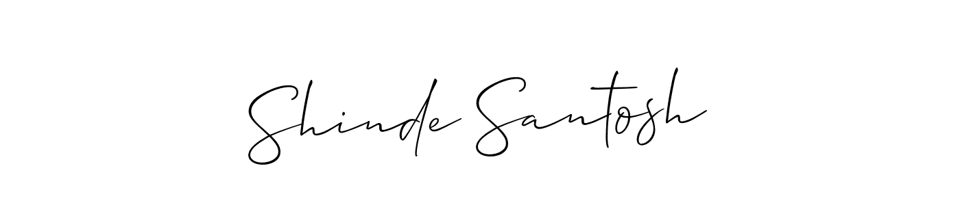 Create a beautiful signature design for name Shinde Santosh. With this signature (Allison_Script) fonts, you can make a handwritten signature for free. Shinde Santosh signature style 2 images and pictures png