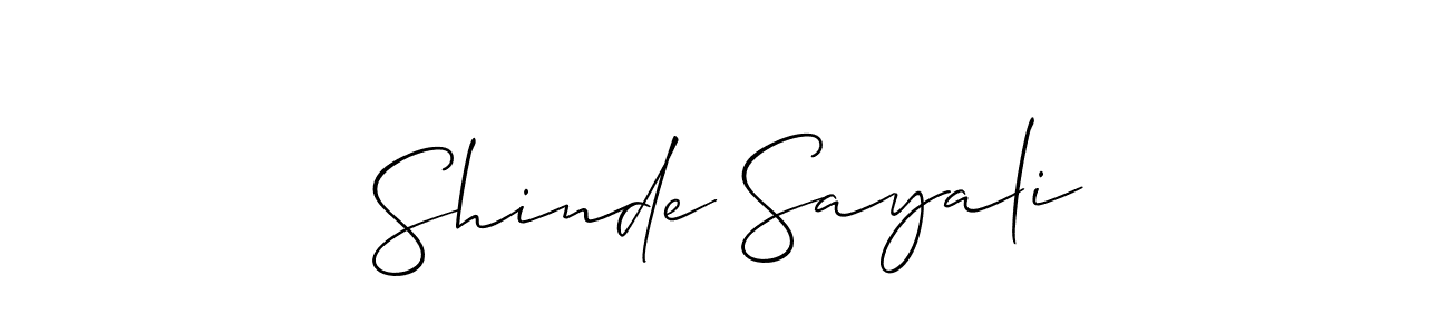 How to make Shinde Sayali name signature. Use Allison_Script style for creating short signs online. This is the latest handwritten sign. Shinde Sayali signature style 2 images and pictures png