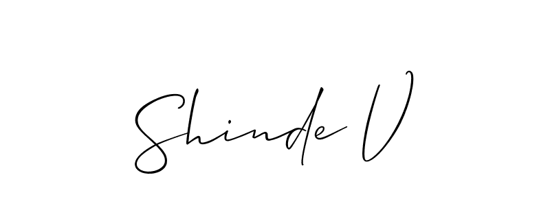 if you are searching for the best signature style for your name Shinde V. so please give up your signature search. here we have designed multiple signature styles  using Allison_Script. Shinde V signature style 2 images and pictures png