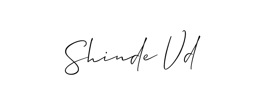 You should practise on your own different ways (Allison_Script) to write your name (Shinde Vd) in signature. don't let someone else do it for you. Shinde Vd signature style 2 images and pictures png