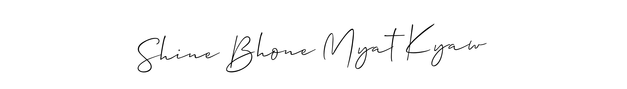 if you are searching for the best signature style for your name Shine Bhone Myat Kyaw. so please give up your signature search. here we have designed multiple signature styles  using Allison_Script. Shine Bhone Myat Kyaw signature style 2 images and pictures png