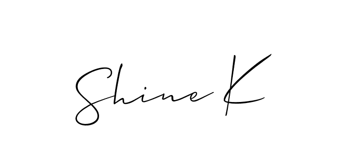 Design your own signature with our free online signature maker. With this signature software, you can create a handwritten (Allison_Script) signature for name Shine K. Shine K signature style 2 images and pictures png
