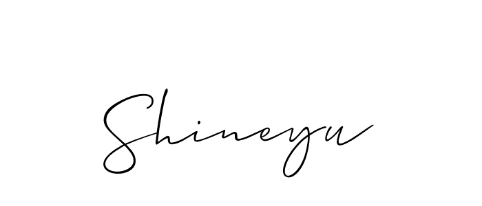 Design your own signature with our free online signature maker. With this signature software, you can create a handwritten (Allison_Script) signature for name Shineyu. Shineyu signature style 2 images and pictures png