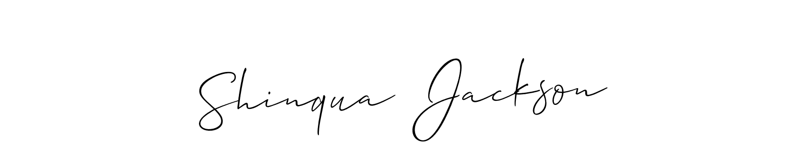 Create a beautiful signature design for name Shinqua  Jackson. With this signature (Allison_Script) fonts, you can make a handwritten signature for free. Shinqua  Jackson signature style 2 images and pictures png
