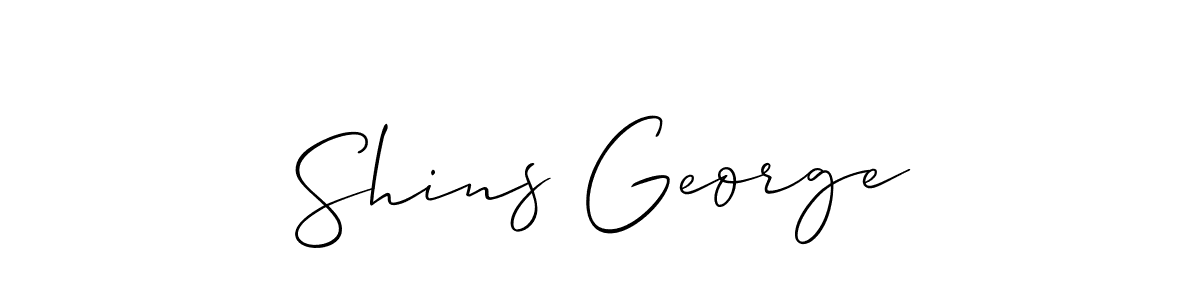 Make a beautiful signature design for name Shins George. With this signature (Allison_Script) style, you can create a handwritten signature for free. Shins George signature style 2 images and pictures png