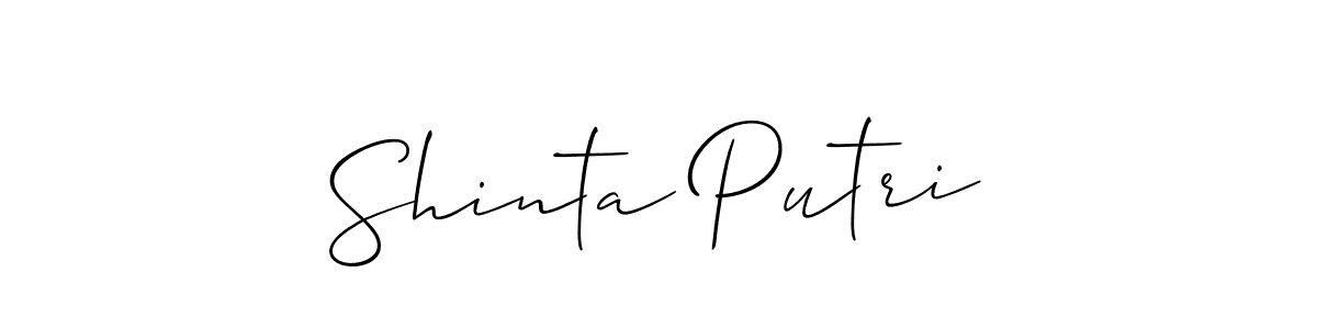 Create a beautiful signature design for name Shinta Putri. With this signature (Allison_Script) fonts, you can make a handwritten signature for free. Shinta Putri signature style 2 images and pictures png