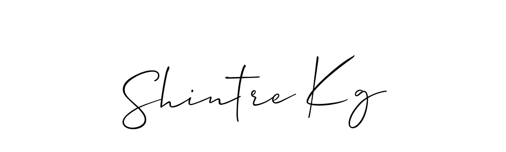 How to make Shintre Kg name signature. Use Allison_Script style for creating short signs online. This is the latest handwritten sign. Shintre Kg signature style 2 images and pictures png