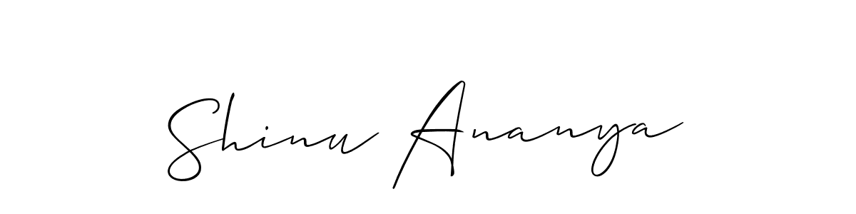 Allison_Script is a professional signature style that is perfect for those who want to add a touch of class to their signature. It is also a great choice for those who want to make their signature more unique. Get Shinu Ananya name to fancy signature for free. Shinu Ananya signature style 2 images and pictures png