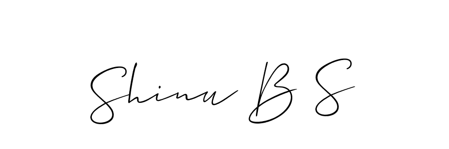 if you are searching for the best signature style for your name Shinu B S. so please give up your signature search. here we have designed multiple signature styles  using Allison_Script. Shinu B S signature style 2 images and pictures png