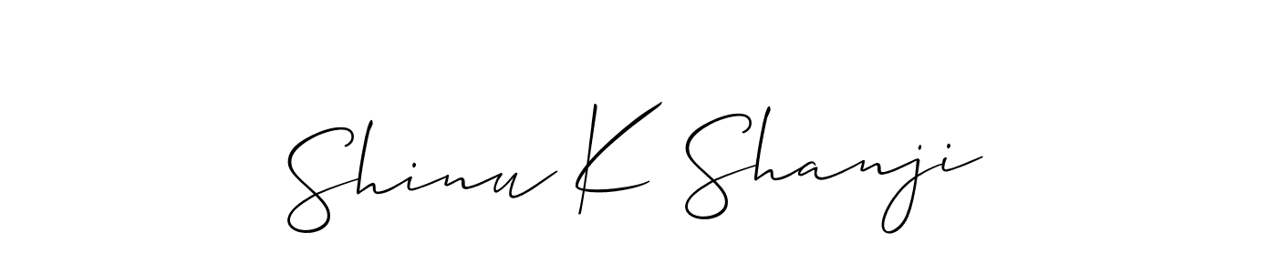 Make a beautiful signature design for name Shinu K Shanji. With this signature (Allison_Script) style, you can create a handwritten signature for free. Shinu K Shanji signature style 2 images and pictures png