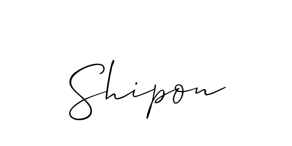 Use a signature maker to create a handwritten signature online. With this signature software, you can design (Allison_Script) your own signature for name Shipon. Shipon signature style 2 images and pictures png