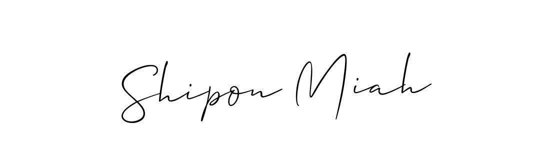 Allison_Script is a professional signature style that is perfect for those who want to add a touch of class to their signature. It is also a great choice for those who want to make their signature more unique. Get Shipon Miah name to fancy signature for free. Shipon Miah signature style 2 images and pictures png
