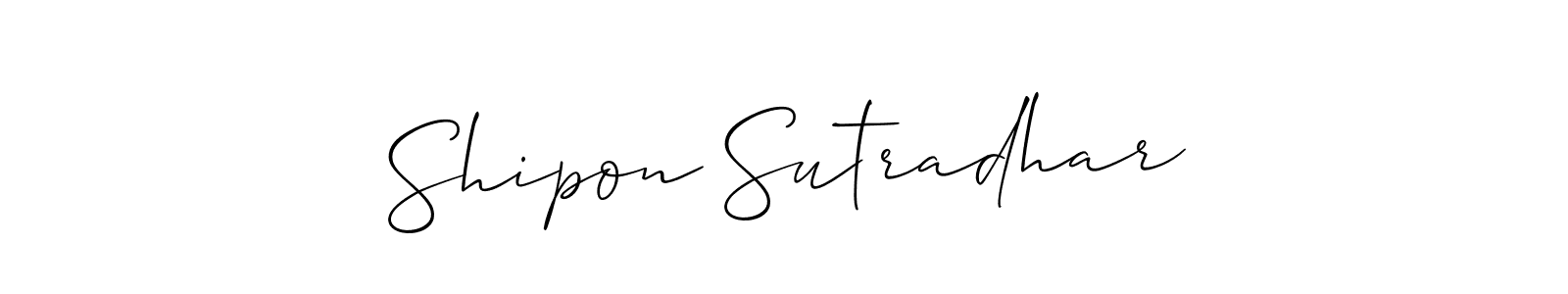 Allison_Script is a professional signature style that is perfect for those who want to add a touch of class to their signature. It is also a great choice for those who want to make their signature more unique. Get Shipon Sutradhar name to fancy signature for free. Shipon Sutradhar signature style 2 images and pictures png