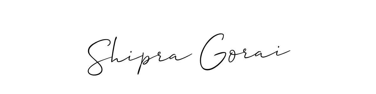 Create a beautiful signature design for name Shipra Gorai. With this signature (Allison_Script) fonts, you can make a handwritten signature for free. Shipra Gorai signature style 2 images and pictures png