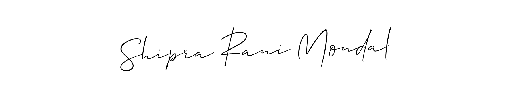 Use a signature maker to create a handwritten signature online. With this signature software, you can design (Allison_Script) your own signature for name Shipra Rani Mondal. Shipra Rani Mondal signature style 2 images and pictures png