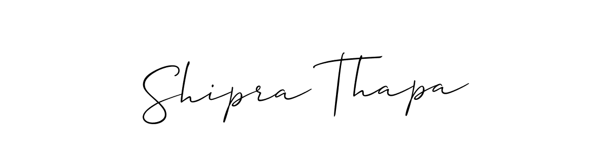 Allison_Script is a professional signature style that is perfect for those who want to add a touch of class to their signature. It is also a great choice for those who want to make their signature more unique. Get Shipra Thapa name to fancy signature for free. Shipra Thapa signature style 2 images and pictures png