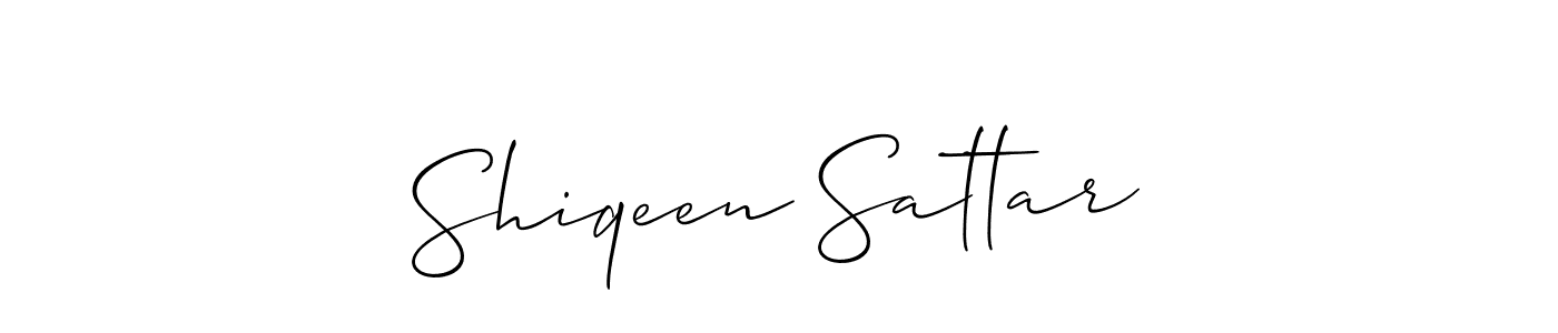 Design your own signature with our free online signature maker. With this signature software, you can create a handwritten (Allison_Script) signature for name Shiqeen Sattar. Shiqeen Sattar signature style 2 images and pictures png
