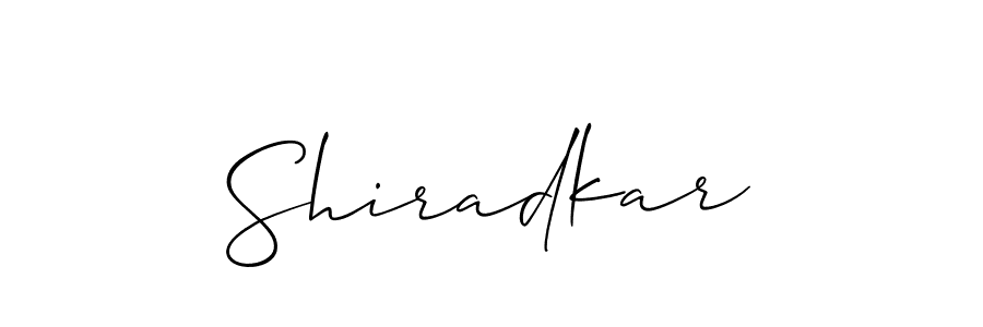 if you are searching for the best signature style for your name Shiradkar. so please give up your signature search. here we have designed multiple signature styles  using Allison_Script. Shiradkar signature style 2 images and pictures png