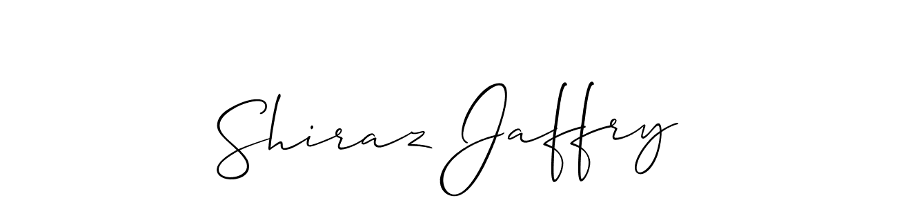 You should practise on your own different ways (Allison_Script) to write your name (Shiraz Jaffry) in signature. don't let someone else do it for you. Shiraz Jaffry signature style 2 images and pictures png