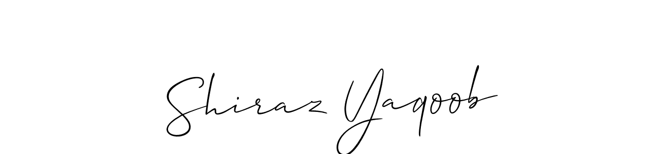 Also You can easily find your signature by using the search form. We will create Shiraz Yaqoob name handwritten signature images for you free of cost using Allison_Script sign style. Shiraz Yaqoob signature style 2 images and pictures png