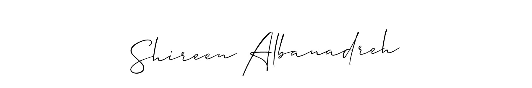 Similarly Allison_Script is the best handwritten signature design. Signature creator online .You can use it as an online autograph creator for name Shireen Albanadreh. Shireen Albanadreh signature style 2 images and pictures png