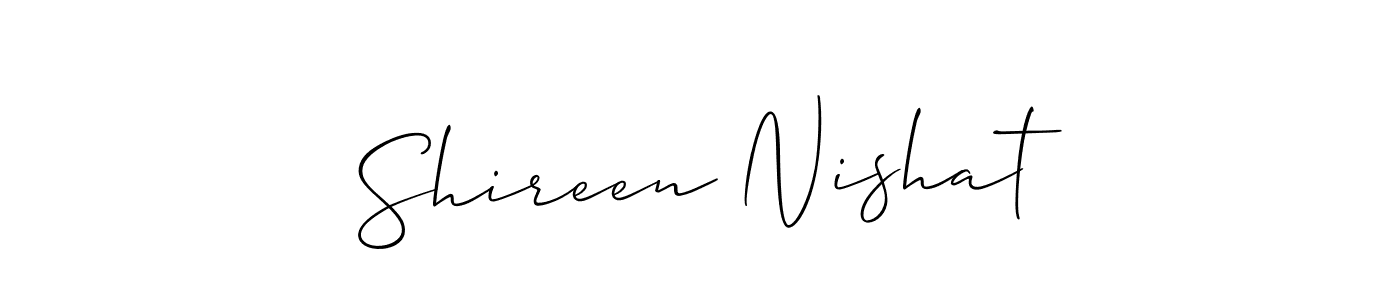 Create a beautiful signature design for name Shireen Nishat. With this signature (Allison_Script) fonts, you can make a handwritten signature for free. Shireen Nishat signature style 2 images and pictures png