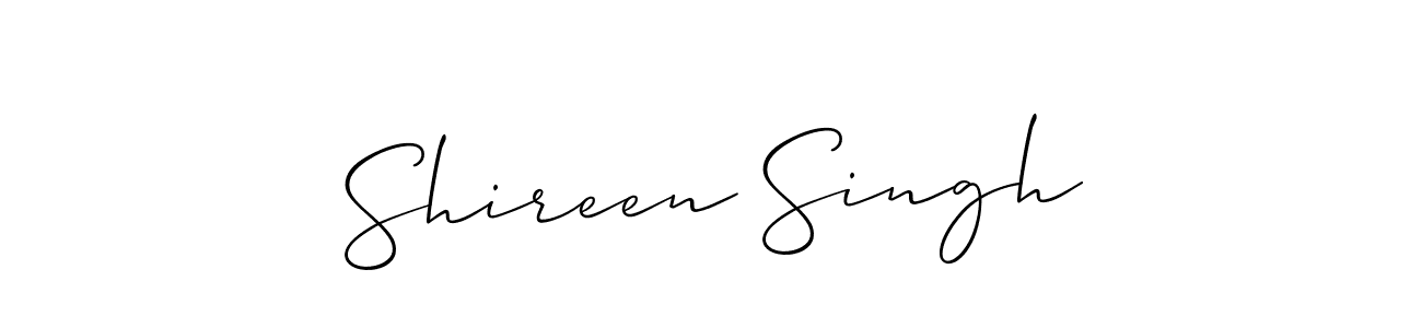 Also we have Shireen Singh name is the best signature style. Create professional handwritten signature collection using Allison_Script autograph style. Shireen Singh signature style 2 images and pictures png