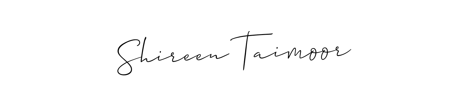 You should practise on your own different ways (Allison_Script) to write your name (Shireen Taimoor) in signature. don't let someone else do it for you. Shireen Taimoor signature style 2 images and pictures png
