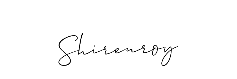 How to make Shirenroy name signature. Use Allison_Script style for creating short signs online. This is the latest handwritten sign. Shirenroy signature style 2 images and pictures png