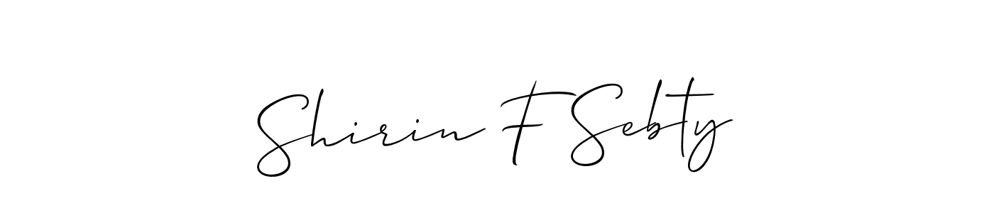 How to make Shirin F Sebty name signature. Use Allison_Script style for creating short signs online. This is the latest handwritten sign. Shirin F Sebty signature style 2 images and pictures png