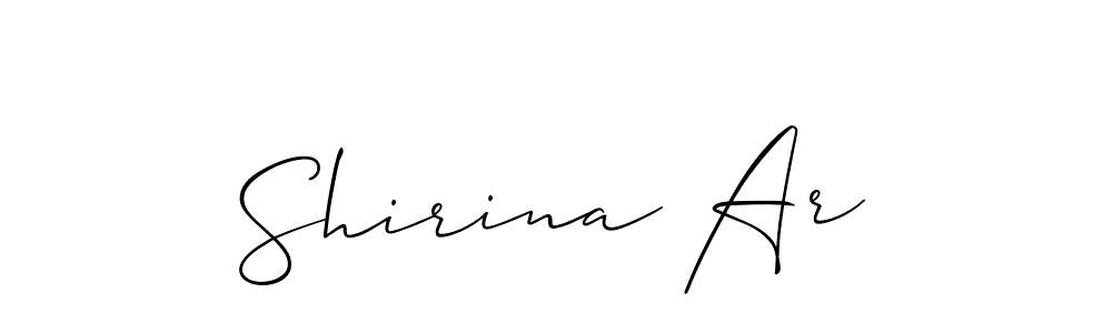Make a short Shirina Ar signature style. Manage your documents anywhere anytime using Allison_Script. Create and add eSignatures, submit forms, share and send files easily. Shirina Ar signature style 2 images and pictures png
