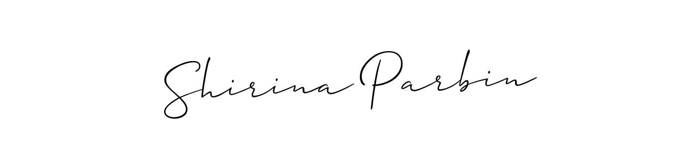 How to make Shirina Parbin signature? Allison_Script is a professional autograph style. Create handwritten signature for Shirina Parbin name. Shirina Parbin signature style 2 images and pictures png