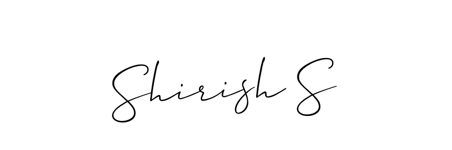 How to make Shirish S name signature. Use Allison_Script style for creating short signs online. This is the latest handwritten sign. Shirish S signature style 2 images and pictures png