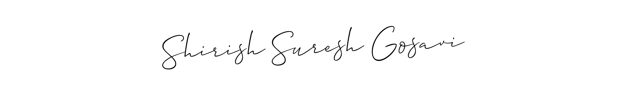You should practise on your own different ways (Allison_Script) to write your name (Shirish Suresh Gosavi) in signature. don't let someone else do it for you. Shirish Suresh Gosavi signature style 2 images and pictures png