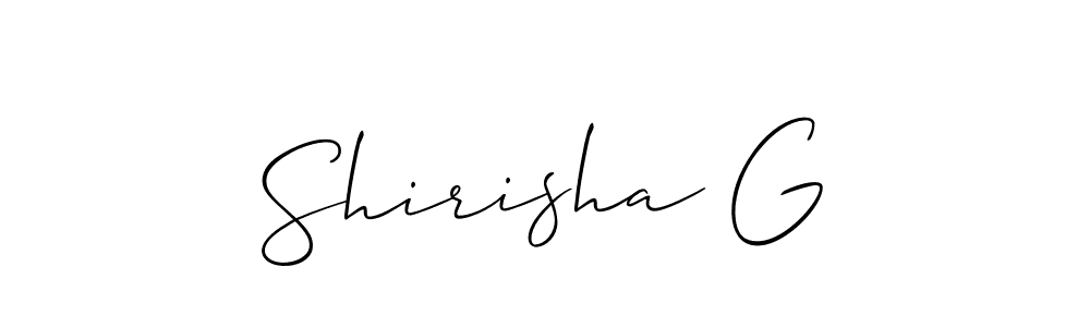 Create a beautiful signature design for name Shirisha G. With this signature (Allison_Script) fonts, you can make a handwritten signature for free. Shirisha G signature style 2 images and pictures png