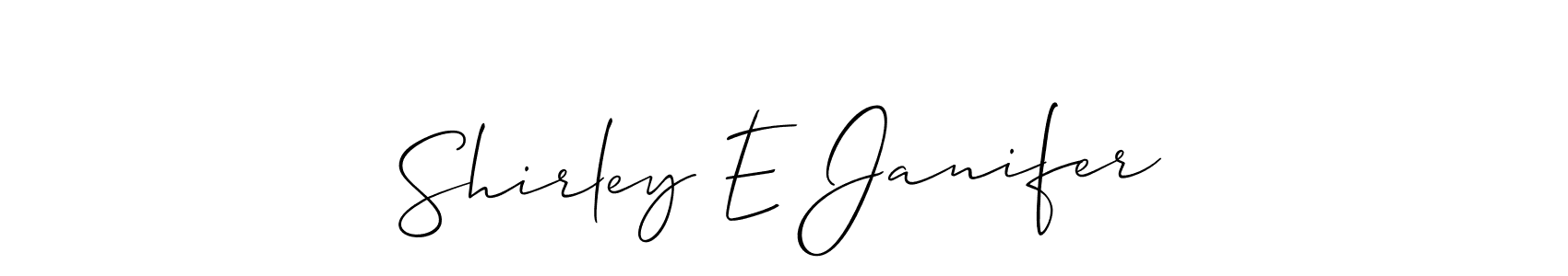 Make a beautiful signature design for name Shirley E Janifer. With this signature (Allison_Script) style, you can create a handwritten signature for free. Shirley E Janifer signature style 2 images and pictures png