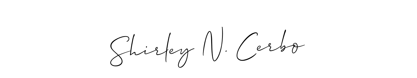 The best way (Allison_Script) to make a short signature is to pick only two or three words in your name. The name Shirley N. Cerbo include a total of six letters. For converting this name. Shirley N. Cerbo signature style 2 images and pictures png