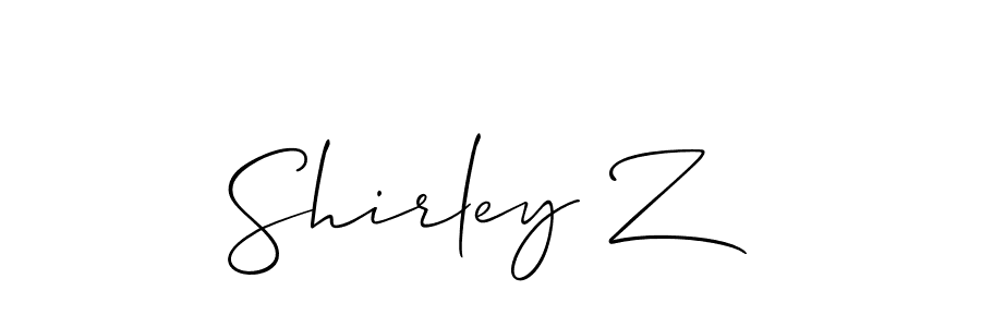 Create a beautiful signature design for name Shirley Z. With this signature (Allison_Script) fonts, you can make a handwritten signature for free. Shirley Z signature style 2 images and pictures png