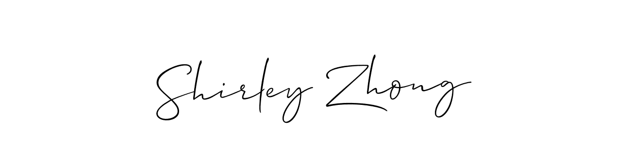 Create a beautiful signature design for name Shirley Zhong. With this signature (Allison_Script) fonts, you can make a handwritten signature for free. Shirley Zhong signature style 2 images and pictures png