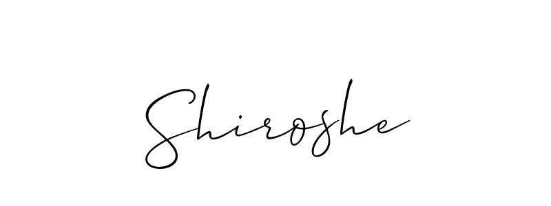 Also we have Shiroshe name is the best signature style. Create professional handwritten signature collection using Allison_Script autograph style. Shiroshe signature style 2 images and pictures png