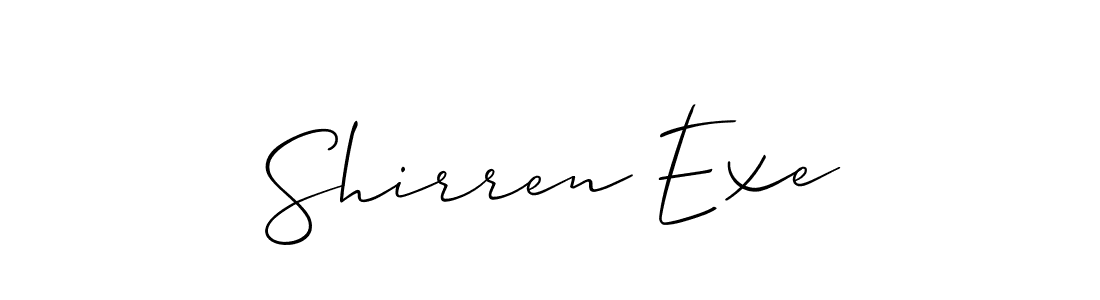 Shirren Exe stylish signature style. Best Handwritten Sign (Allison_Script) for my name. Handwritten Signature Collection Ideas for my name Shirren Exe. Shirren Exe signature style 2 images and pictures png