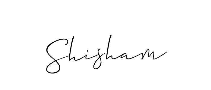 Use a signature maker to create a handwritten signature online. With this signature software, you can design (Allison_Script) your own signature for name Shisham. Shisham signature style 2 images and pictures png
