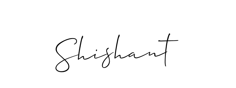 Design your own signature with our free online signature maker. With this signature software, you can create a handwritten (Allison_Script) signature for name Shishant. Shishant signature style 2 images and pictures png