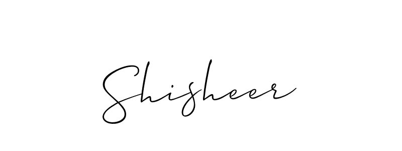 Use a signature maker to create a handwritten signature online. With this signature software, you can design (Allison_Script) your own signature for name Shisheer. Shisheer signature style 2 images and pictures png