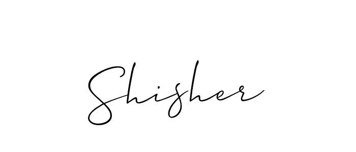 Allison_Script is a professional signature style that is perfect for those who want to add a touch of class to their signature. It is also a great choice for those who want to make their signature more unique. Get Shisher name to fancy signature for free. Shisher signature style 2 images and pictures png