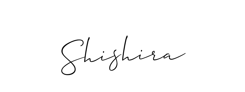 Design your own signature with our free online signature maker. With this signature software, you can create a handwritten (Allison_Script) signature for name Shishira. Shishira signature style 2 images and pictures png