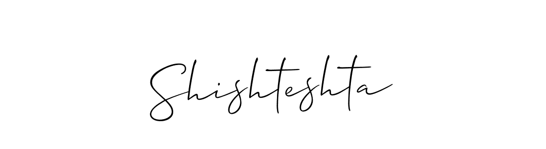 The best way (Allison_Script) to make a short signature is to pick only two or three words in your name. The name Shishteshta include a total of six letters. For converting this name. Shishteshta signature style 2 images and pictures png